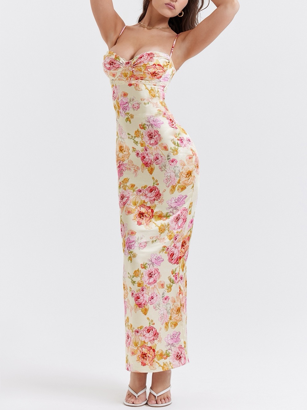 House of CB JOSEFINA Ivory Floral Maxi Dress